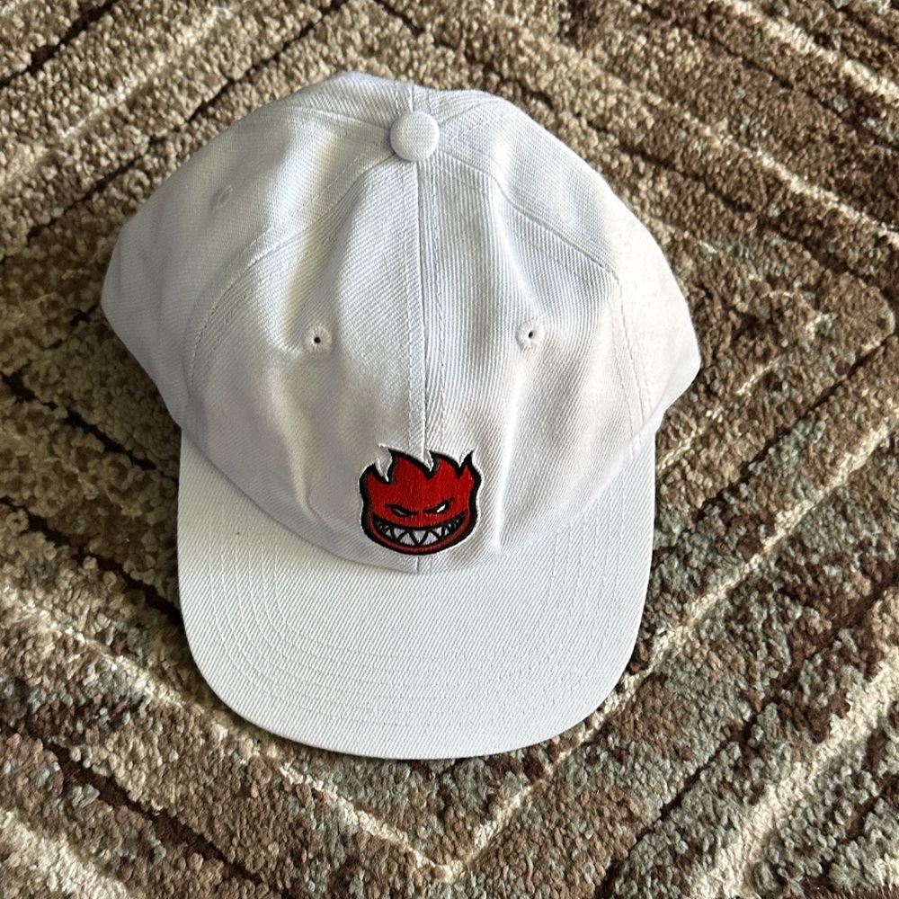 Spitfire White Cap with Red Logo